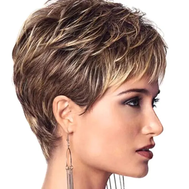 Women Real Natural Wig Ladies Short Straight Hair Bob With Bangs Full Wigs NH in GB