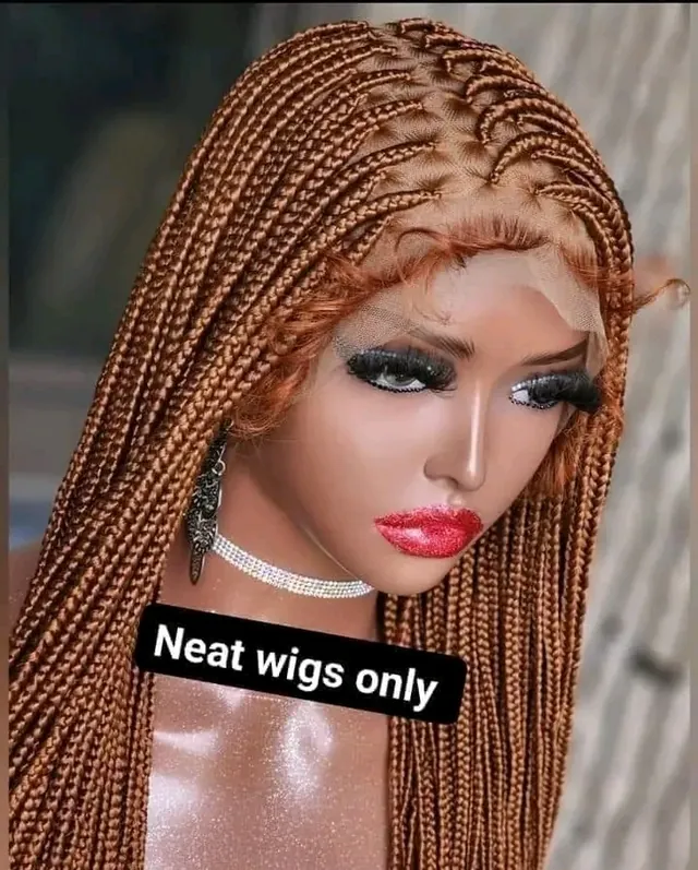 Brown Baby Hair Single Picking Braided Wig For Ladies in NG