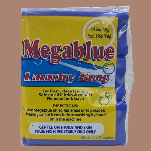 Mega Blue Laundry Cake Soap 130g Pack Of 3 in GB