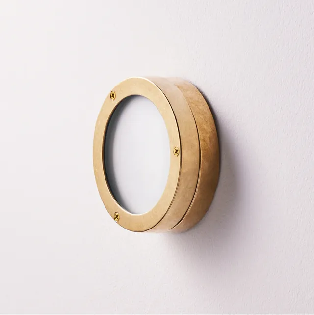 Saltwick IP54 Bulkhead in Natural Unlacquered Brass in GB