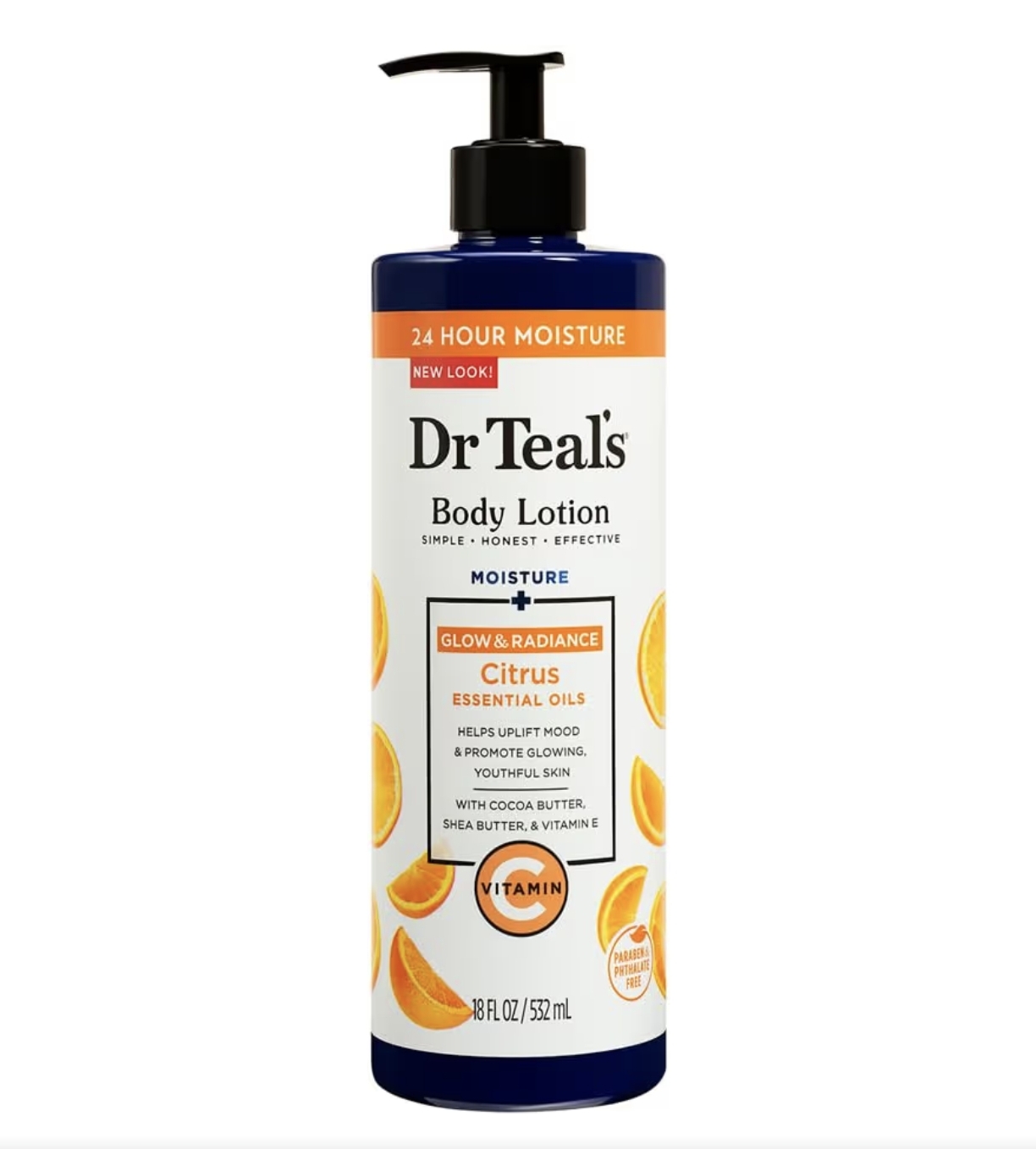 Dr Teal’s Vitamin C Body Lotion 532ml – Glow & Radiance Citrus Moisturiser for Soft, Smooth Skin